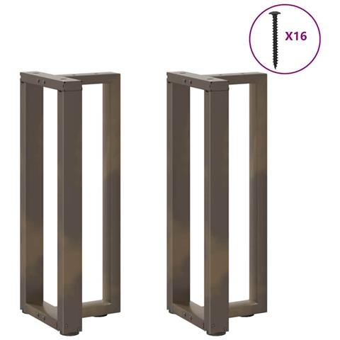 Gambe Tavolo Consolle A T 2 Pz Naturale 38x25x(72-73)cm Acciaio - Foto 3