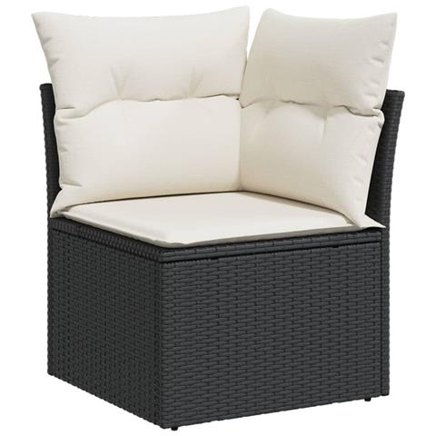 Set Divani Da Giardino 5 Pz Con Cuscini In Polyrattan Nero - Foto 3
