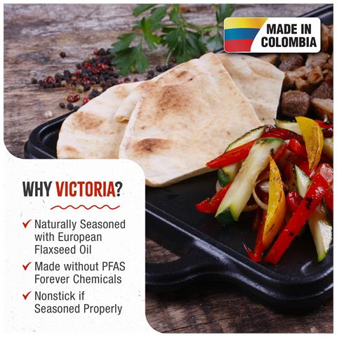 Victoria 36058 Piastra Per Grigliare Ghisa A Induzione, Griglia Reversibile 33 X 21cm Per Fuoco  Nero - Foto 1