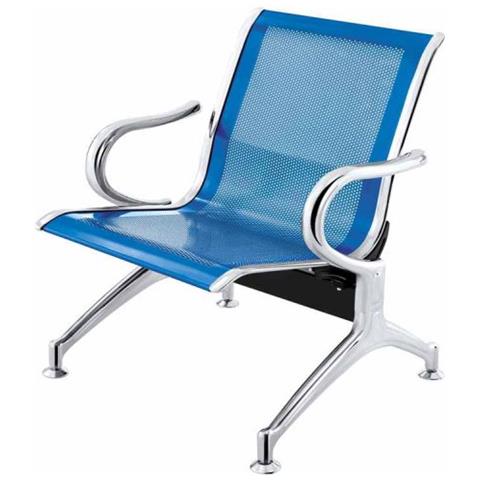 Panca Per Sala Attesa Ufficio Studio In Acciaio A 1 Posto - Colore Blu - Foto 1