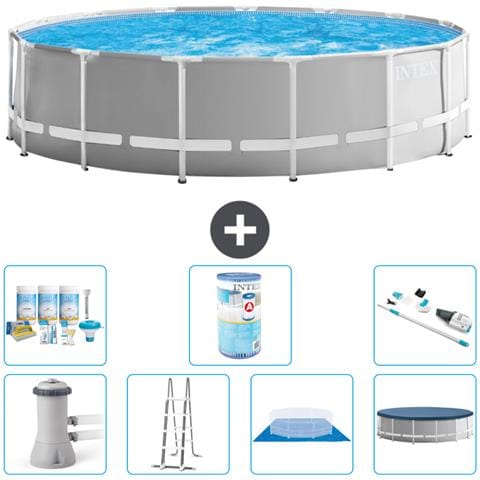 Piscina Fuori Terra - In Giro - 457x122 Cm - Grigio - Include Accessori Coordinati A2300 - Foto 1
