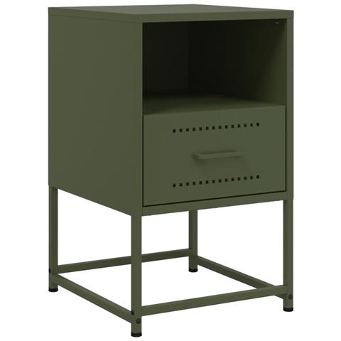 Lusso Casadino - Comodino Verde Oliva 36x39x60,5 Cm In Acciaio - Foto 1