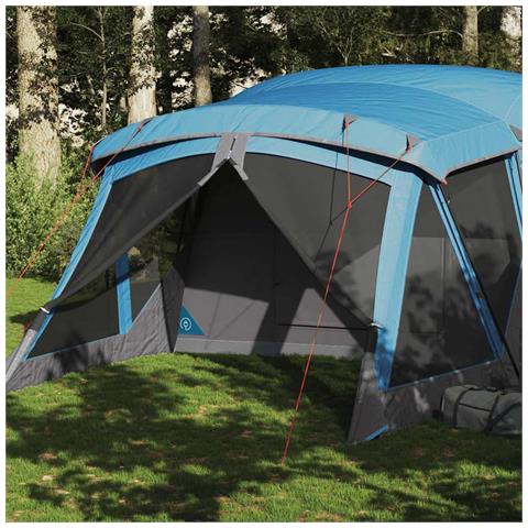 Tenda da Campeggio con Portico per 4 Persone Blu Impermeabile - Foto 2