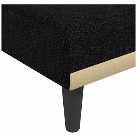 Divano Letto a L Nero 255x140x70 cm in Tessuto - Foto 9