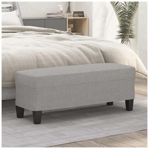 Panca Grigio chiaro 100x35x41 cm in Tessuto - Foto 2