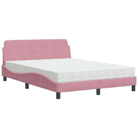 Letto con Materasso Rosa 120x200 cm in Velluto - Foto 1