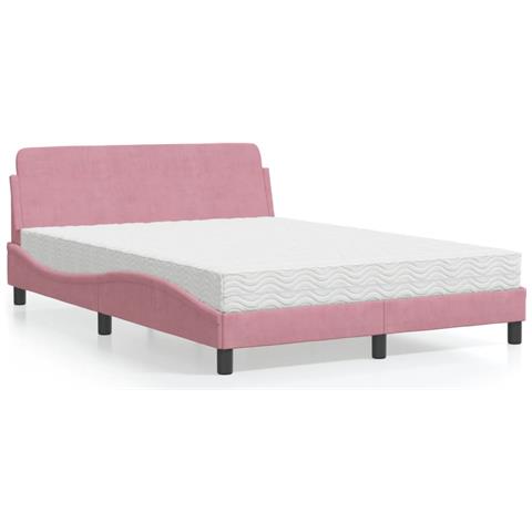 Letto con Materasso Rosa 120x200 cm in Velluto - Foto 2