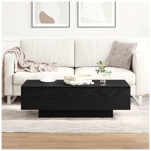 Tavolino da caffè Nero Rovere 100x30x36,5 cm Legno ingegnerizzato - Foto 2