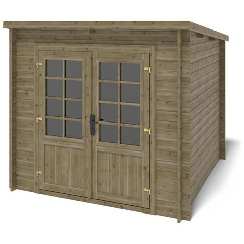 Casetta Da Giardino In Legno - 6.25m2 - 2.5x2.5m - Impregnata - 28mm - Colore: Verde - Foto 1