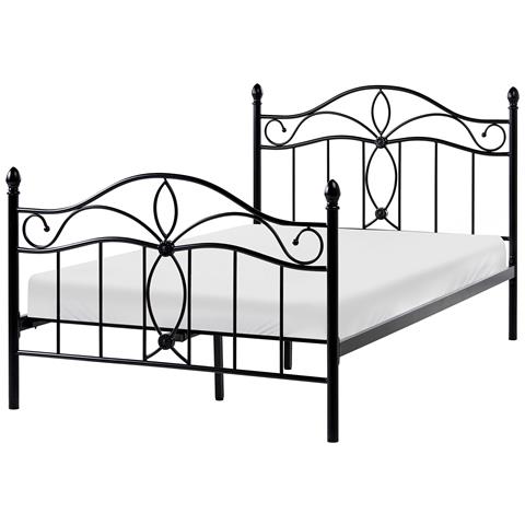 Letto Metallo Antlia 120 X 200 Cm Nero - Foto 2