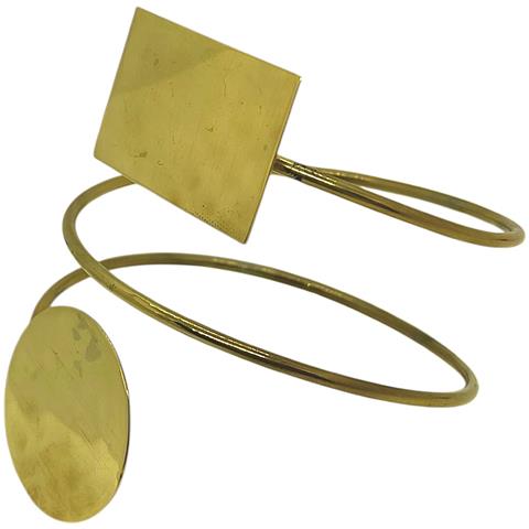 Bracciale Duplo In Ottone Placcato Oro - Foto 4