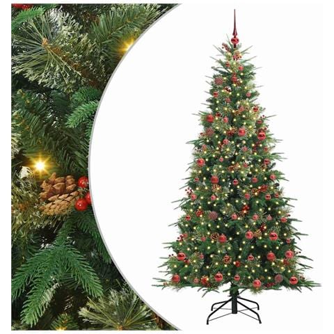 Albero di Natale Artificiale con Rami Pieghevoli Verde 210 cm - Foto 1