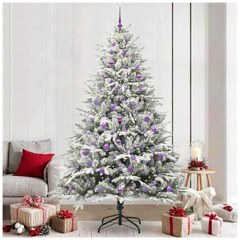 Albero di Natale artificiale preilluminato con set di palline - Foto 2