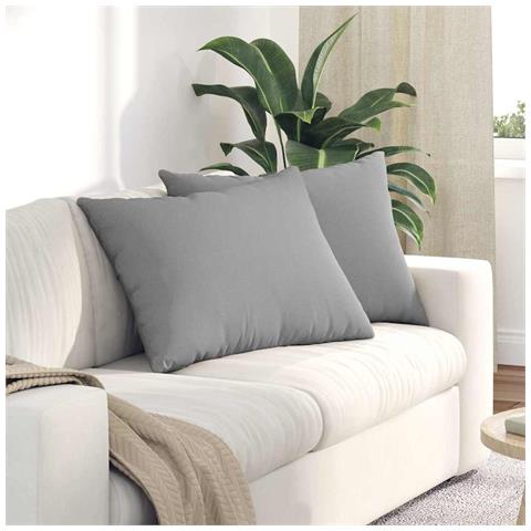Cuscini da Divano 2 pcs Grigio 70 x 50 cm Tessuto - Foto 2