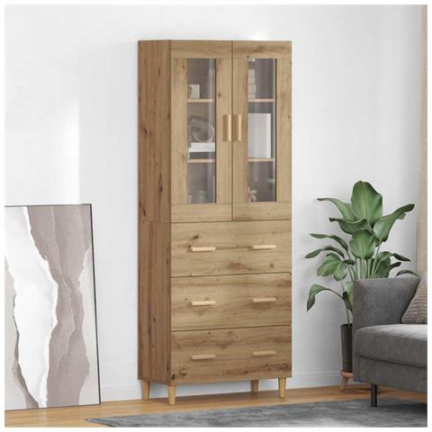 Credenza con cassetto Rovere artigianale 69,5 x 34 x 180 cm - Foto 2