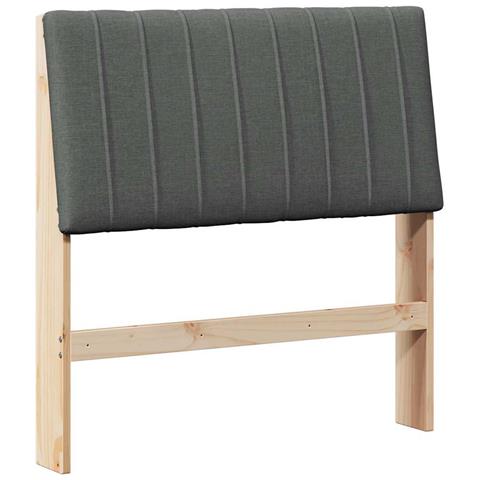 Testiera imbottita Grigio scuro 90 cm Pino massello - Foto 1