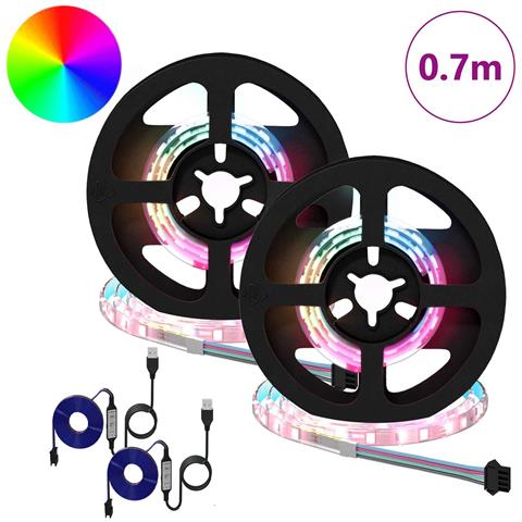 Striscia LED 2 pcs Nero e trasparente 350 mm Rame e plastica - Foto 2