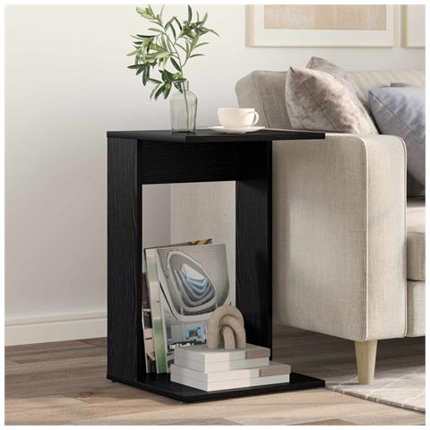 Tavolo laterale Rovere Nero 40 x 38 x 62,5 cm Legno multistrato - Foto 2