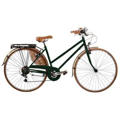 Bici Misura 28 City Bike Vintage Linea Sport Peugeot Bicicletta Da Donna Con Cambio 6v Completa Di Accessori Luci A Led - 44 Verde Scuro - Foto 1