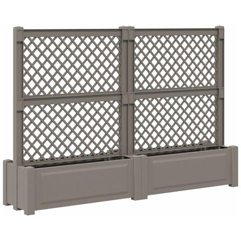 Grande vaso con trellis 2 pcs Grigio 200 x 43 x 133,5 cm PP - Foto 1
