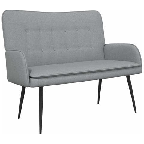 Divano a 2 Posti Grigio Chiaro 115 x 61 x 87 cm Tessuto - Foto 1