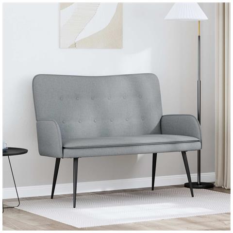 Divano a 2 Posti Grigio Chiaro 115 x 61 x 87 cm Tessuto - Foto 2