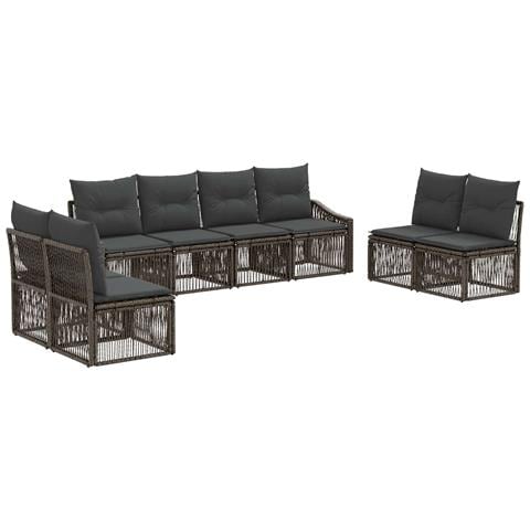 Set Divano da Giardino 8 pcs Grigio polyrattan - Foto 1