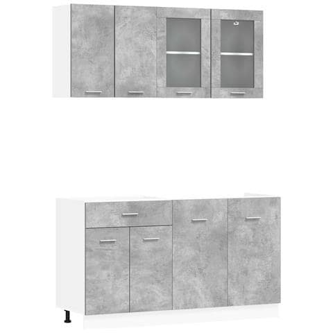 Unità Cucina Lyon 4 pcs Grigio Cemento Legno ingegnerizzato - Foto 1