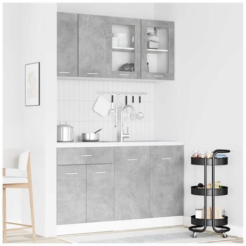 Unità Cucina Lyon 4 pcs Grigio Cemento Legno ingegnerizzato - Foto 2