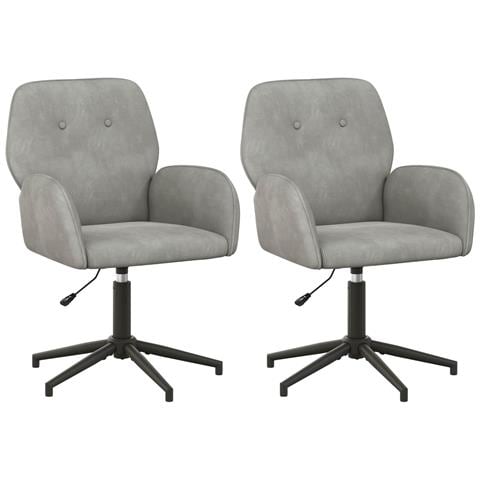 Sedie da scrivania girevoli 2 pz 54 x 55 x 90 cm Grigio Chiaro - Foto 1