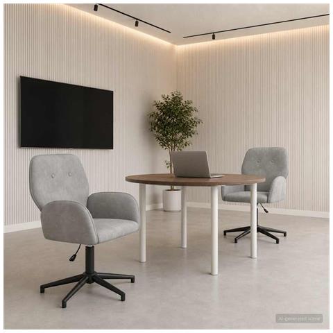 Sedie da scrivania girevoli 2 pz 54 x 55 x 90 cm Grigio Chiaro - Foto 2