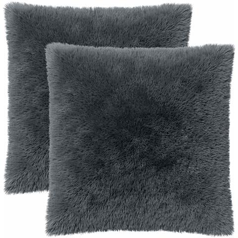 Cuscino con cuscino HEERLEN 2 pz Antracite Fleece PV - Foto 1