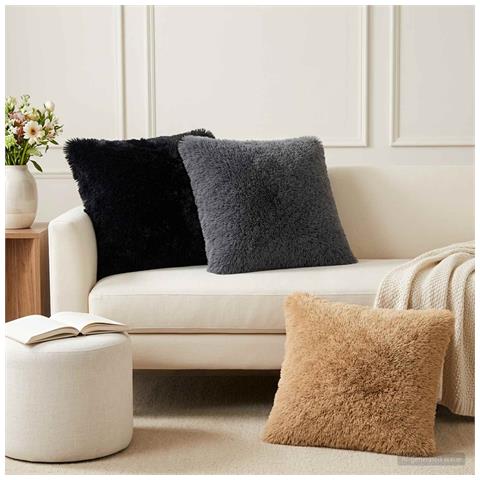 Cuscino con cuscino HEERLEN 2 pz Antracite Fleece PV - Foto 2