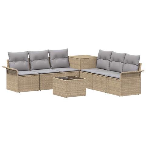 Set di divani 8 pz Beige e Grigio Chiaro - Foto 1