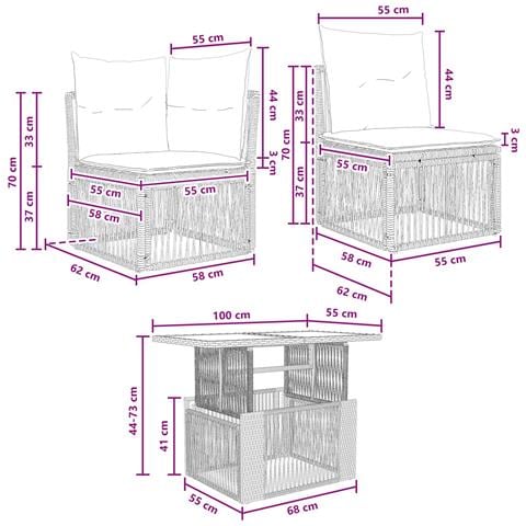 Set Divano da Giardino 5 pz Grigio polyrattan - Foto 10