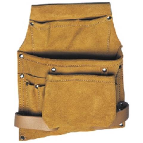 Borsa da carpentiere in crosta scamosciata con 2 tasche e 2 asole - Foto 2