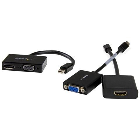 Adattatore Mini DisplayPort a HDMI e VGA - Convertitore audio / video da viaggio mDP 2 in 1 - 1920x1200 / 1080p - Nero - Foto 5