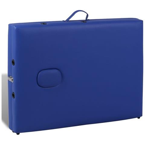 Lettino Pieghevole Da Massaggio Blu 2 Zone Con Telaio Legno - Foto 2