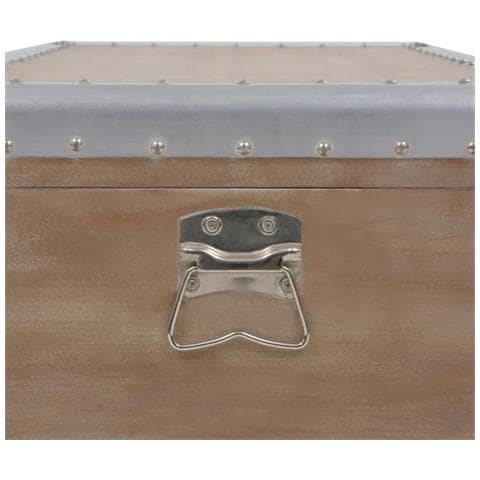 Baule Portaoggetti In Massello Di Abete 91x52x40cm Marrone - Foto 2