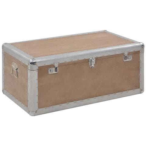 Baule Portaoggetti In Massello Di Abete 91x52x40cm Marrone - Foto 1