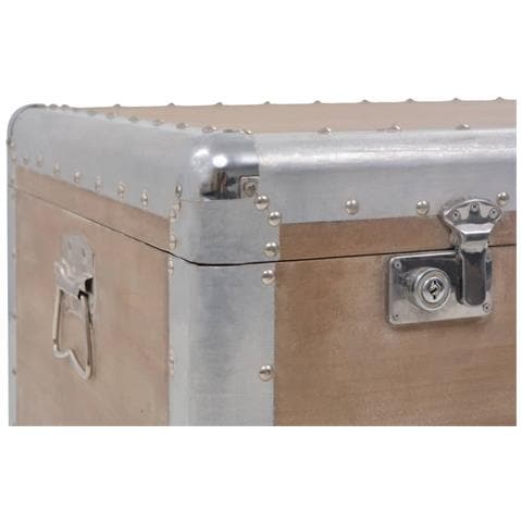 Baule Portaoggetti In Massello Di Abete 91x52x40cm Marrone - Foto 10