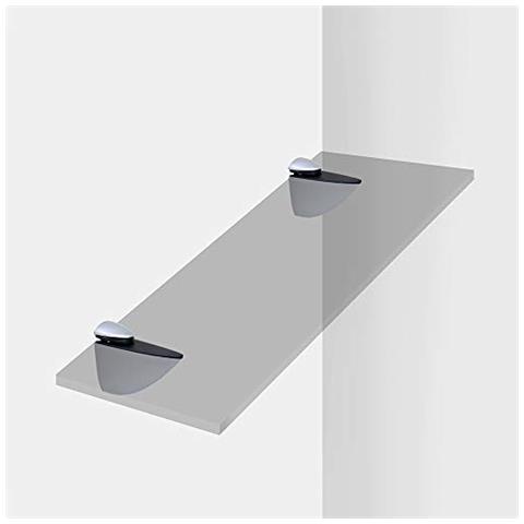 4009025 Coppia Di Reggimensola Mod. Pelicano Per Mensole In Legno / vetro / cristallo Di Spessore 5-40mm Finitura Verniciato Aluminio - Foto 5