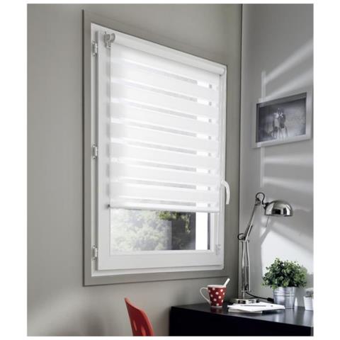 Tenda Avvolgibile Bimateriale, Tessuto, Bianco, L65 X H190cm (fabric L62cm)  - Foto 3