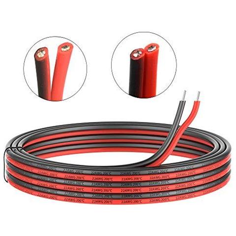 22awg 0.32mm Legare Elettrico 2 Conductor Parallelo Wire Del Silicone 20 Metri Nero 10m Red 10m 22 Gauge 200 Deg C 600v Cavo Del Cavo Di Prolunga Flessibile Stranded Rame Stagnato Filo Collegamento Conduttore - Foto 1