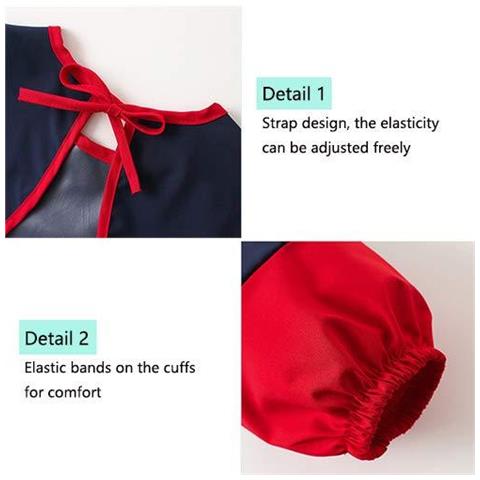 Bambini Grembiuli Arte Bambini Premium Pittura Smock Grembiule Gioco Impermeabile Del Grembiule Maniche Lunghe Con Roomy Tasche - Pittura Cottura Cucina Smock - Et 3-5 Anni - Foto 2