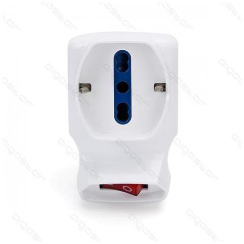 Adattatore Triplo Con Spina 16a 250v S11 3 Prese 2 P1711 E 1p40 16a250v Bianco Con Interruttore Max 1500w Protezione Bambini - Foto 2