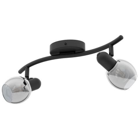 Plafoniera Moderna Pollica 2 Luci Acciaio Nero - Foto 1
