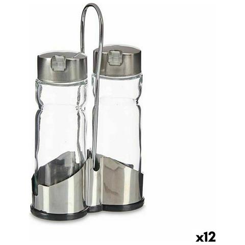 Set Olio E Aceto Trasparente Metallo (12 Unità) - Foto 1