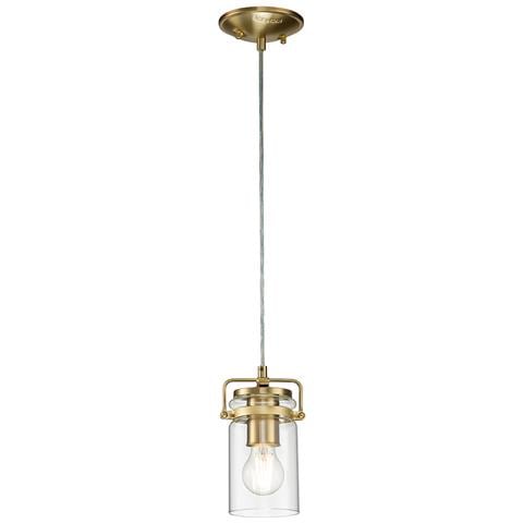 Sospensione Contemporanea Brinley Acciaio Ottone Spazzolato 1 Luce E27 - Foto 1