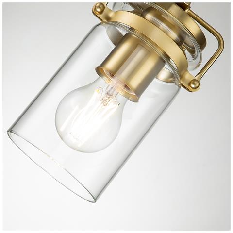 Sospensione Contemporanea Brinley Acciaio Ottone Spazzolato 1 Luce E27 - Foto 2